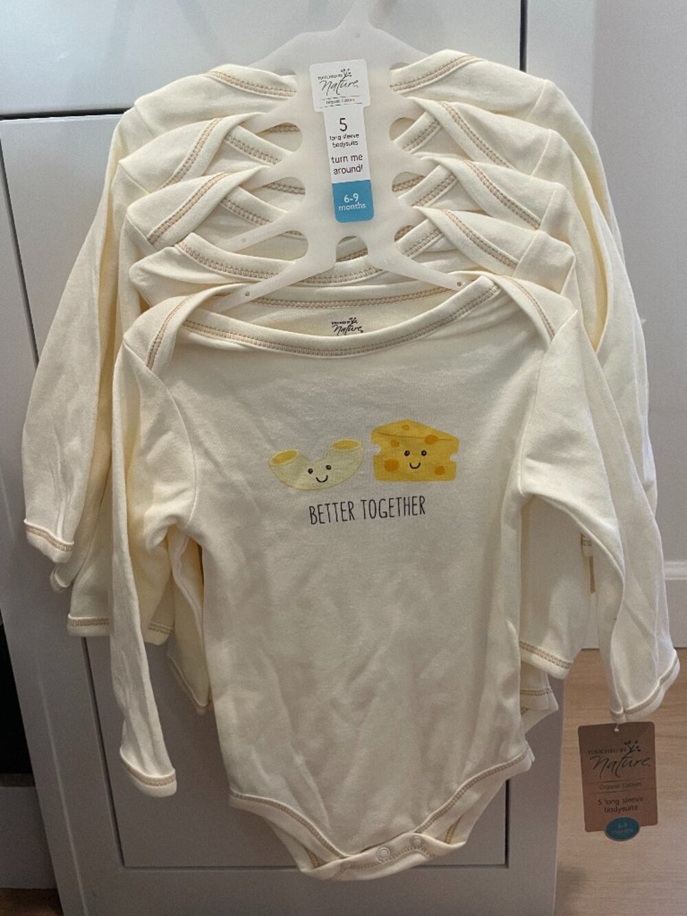 Onesies - 6mo to 9mo - 100% Organic Cotton - Set of 5 - Touched by Nature